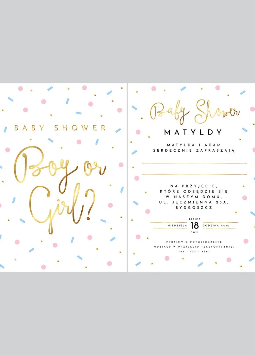 Personalizowane zaproszenia na Baby Shower