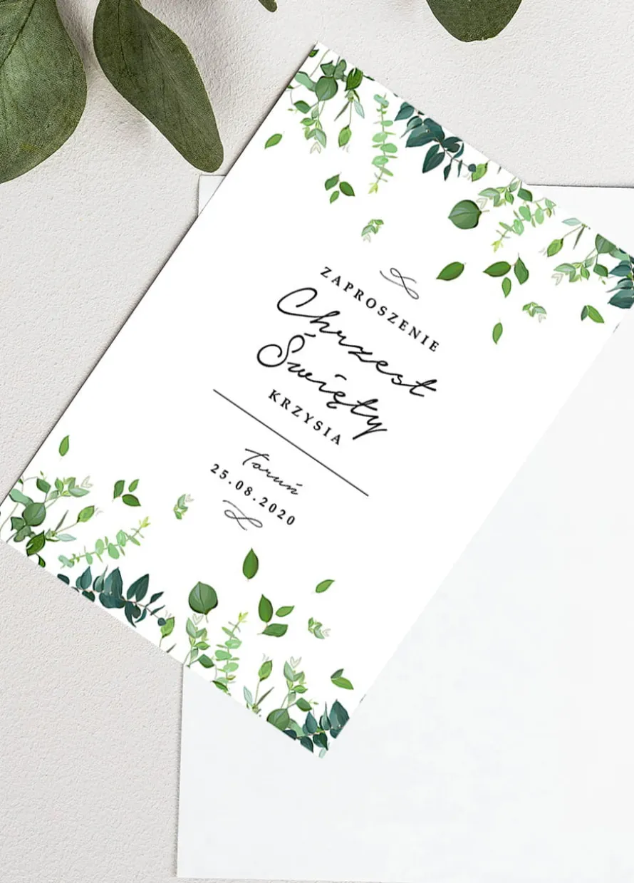 Personalizowane zaproszenia NA CHRZEST boho