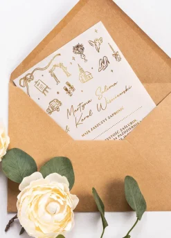 Personalizowane ZAPROSZENIA ŚLUBNE pozłacane