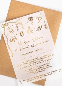 Personalizowane ZAPROSZENIA ŚLUBNE pozłacane