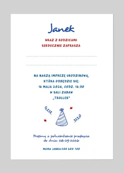 Personalizowane zaproszenia na 7 urodziny SIX-SEVEN
