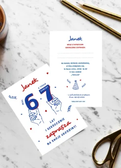 Personalizowane zaproszenia na 7 urodziny SIX-SEVEN