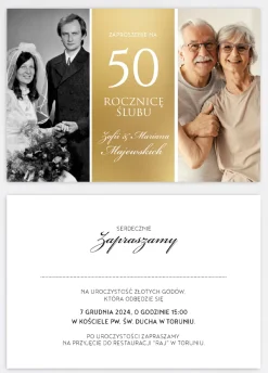 Personalizowane zaproszenia na 50 ROCZNICĘ ŚLUBU ze zdjęciami