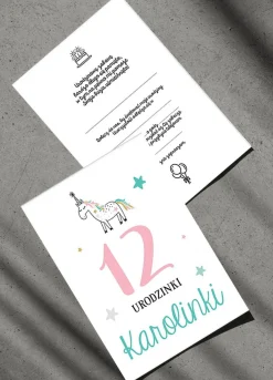 Personalizowane zaproszenia JEDNOROŻEC