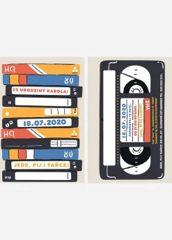Personalizowane zaproszenia na urodziny VHS lata 80