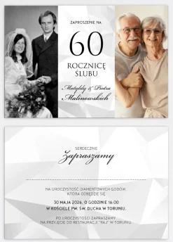 Personalizowane zaproszenia na 60 ROCZNICĘ ŚLUBU