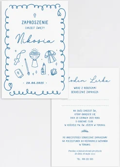 Personalizowane zaproszenie NA CHRZEST dla chłopca