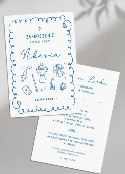 Personalizowane zaproszenie NA CHRZEST dla chłopca