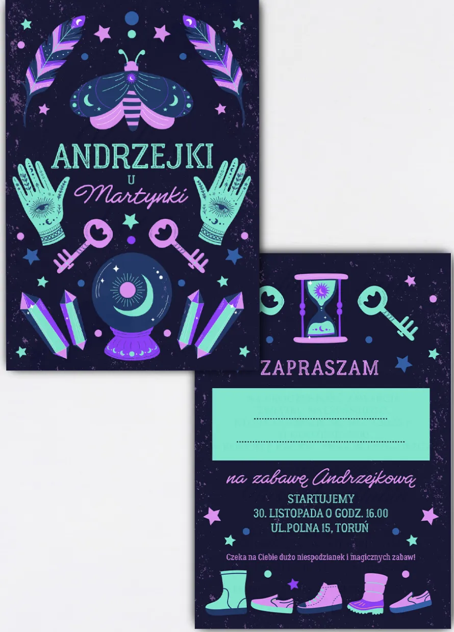 Personalizowane zaproszenia NA ANDRZEJKI