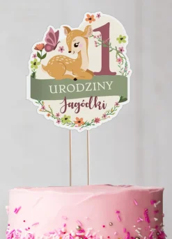 Personalizowany topper na roczek MAŁA SARENKA