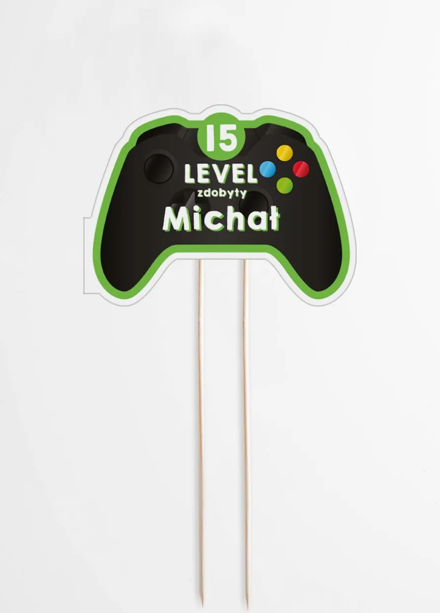 Personalizowany topper na tort dla gracza LEVEL