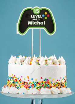 Personalizowany topper na tort dla gracza LEVEL