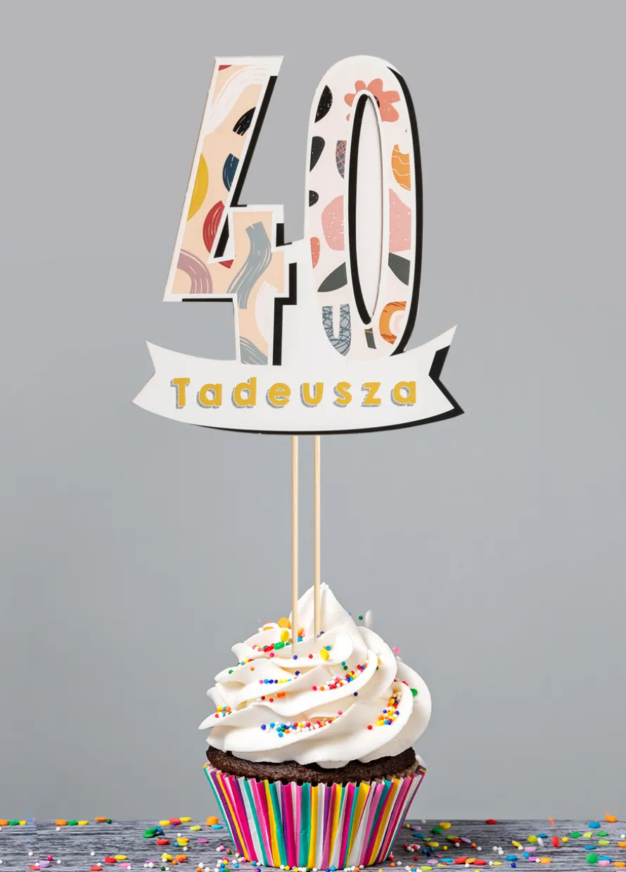 Personalizowany topper na tort 40 URODZINY