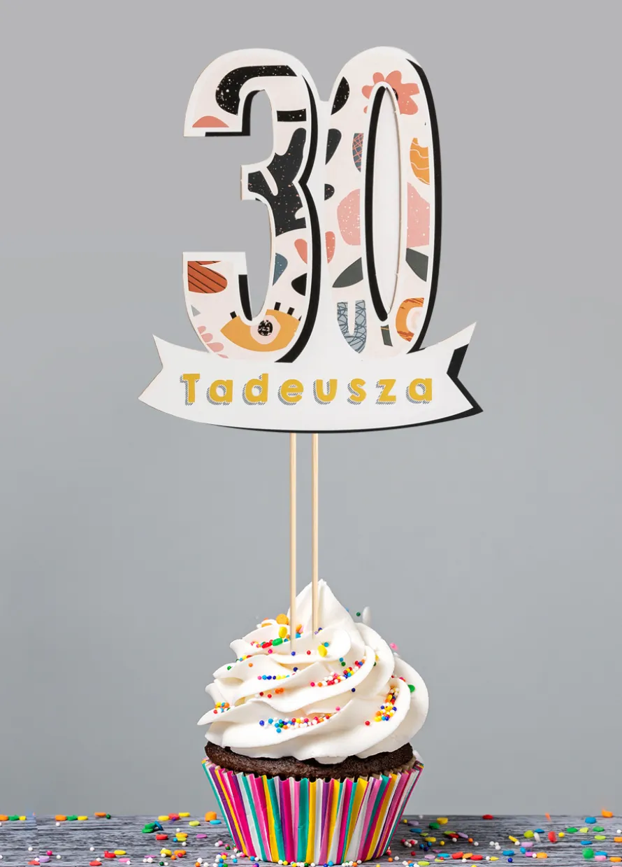 Personalizowany topper na tort 30 urodziny
