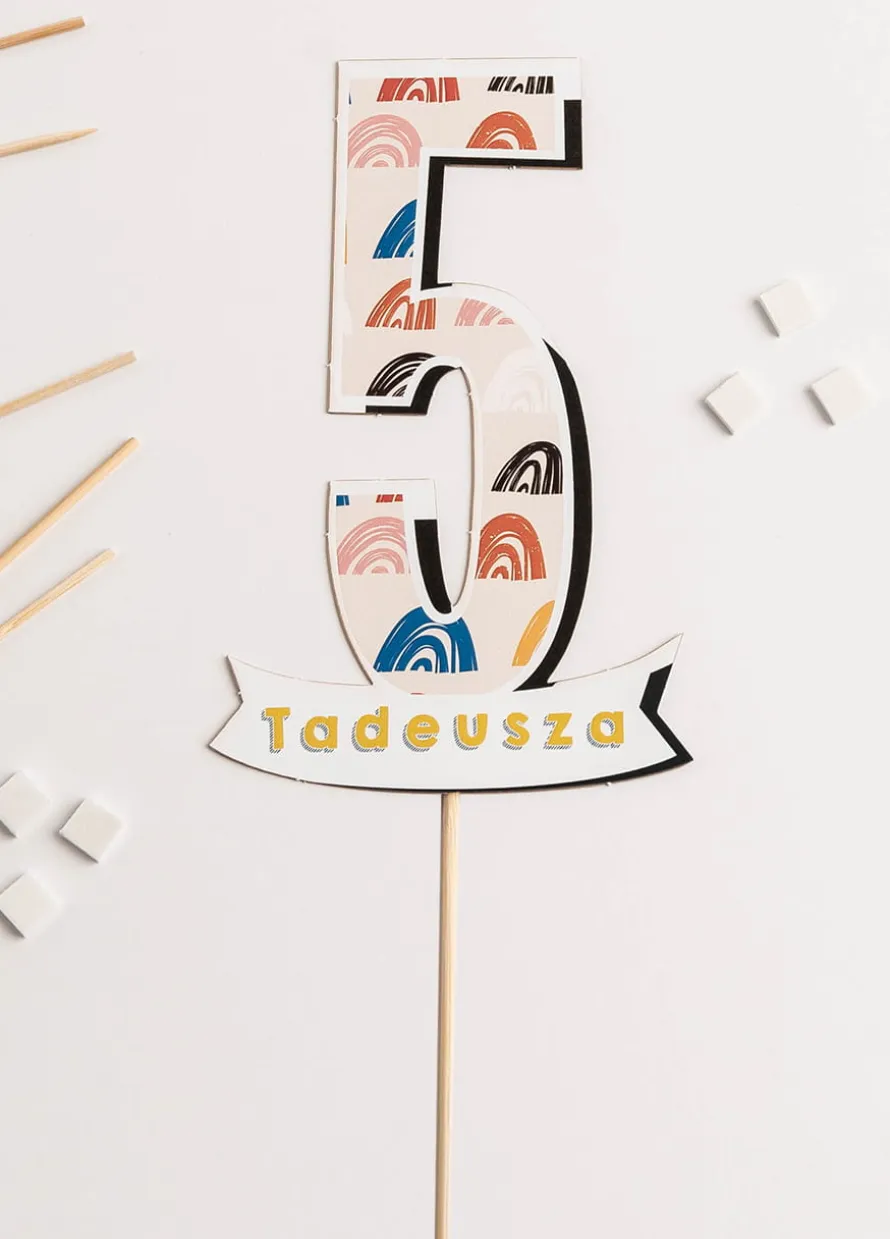 Personalizowany topper na tort na 5 URODZINY