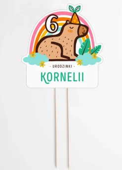 Personalizowany topper na tort KAPIBARA na urodziny dziecka
