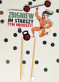 Personalizowany topper na tort SIŁACZ dekoracja na tort urodzinowy dla faceta