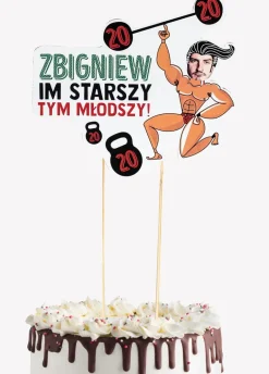 Personalizowany topper na tort SIŁACZ dekoracja na tort urodzinowy dla faceta