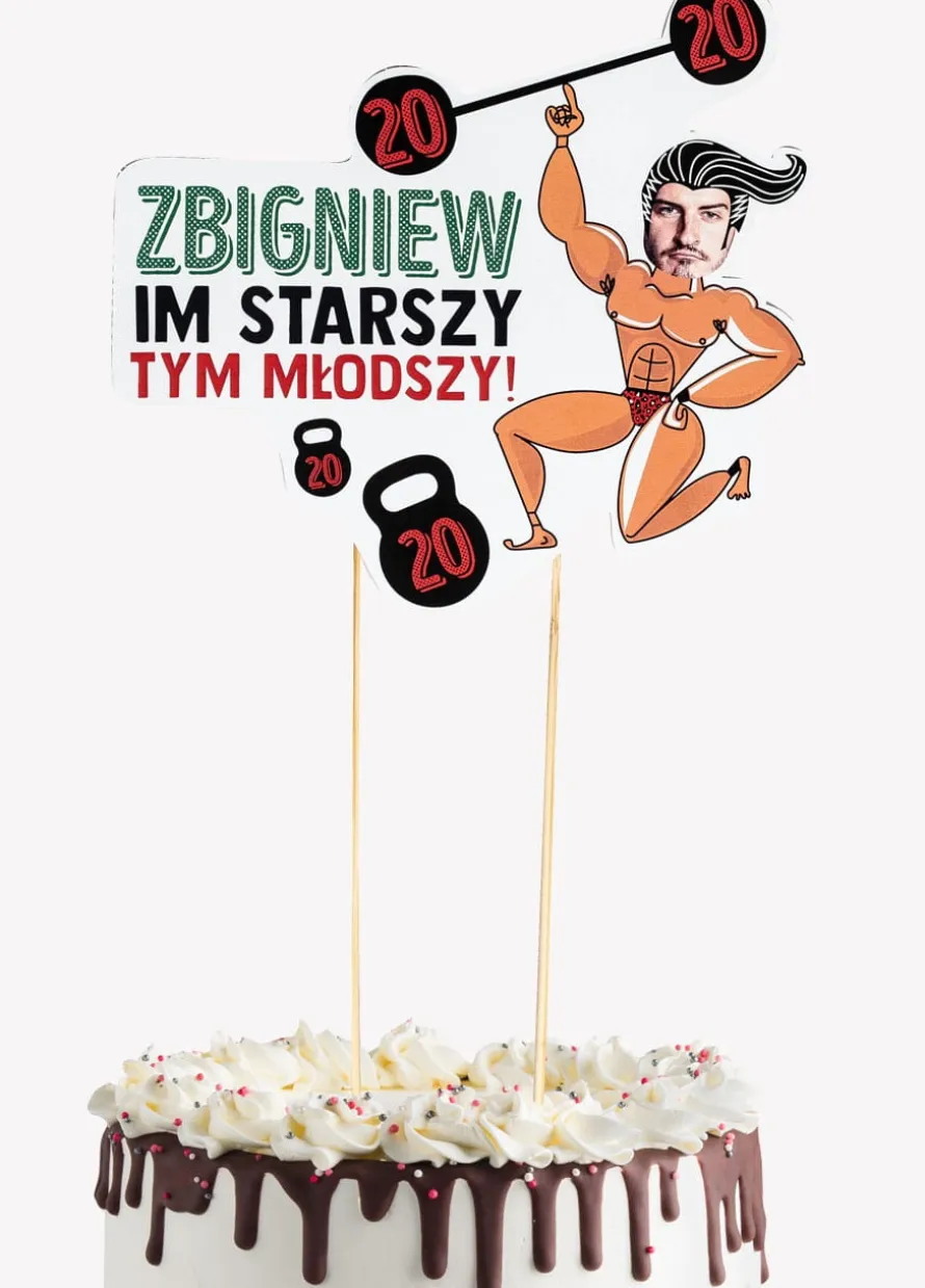 Personalizowany topper na tort SIŁACZ dekoracja na tort urodzinowy dla faceta