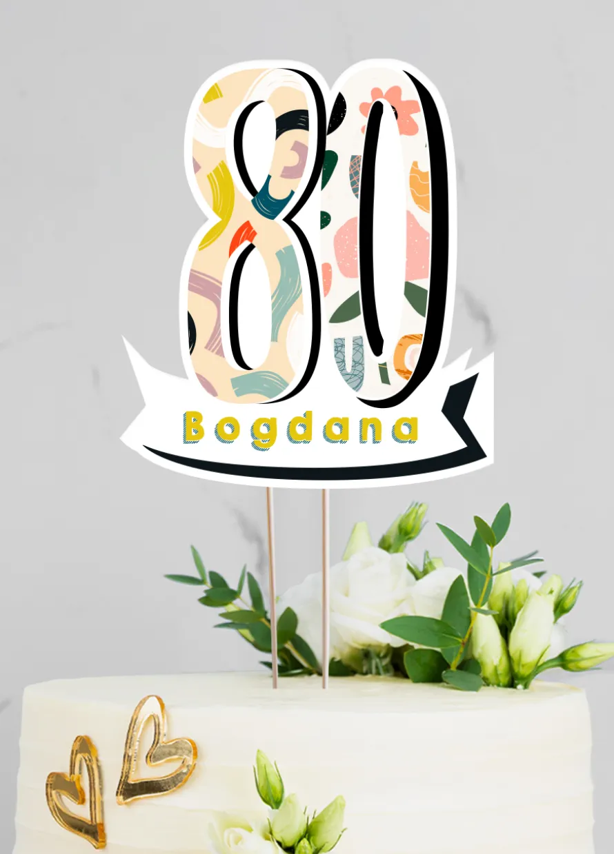 Personalizowany topper na 80 URODZINY