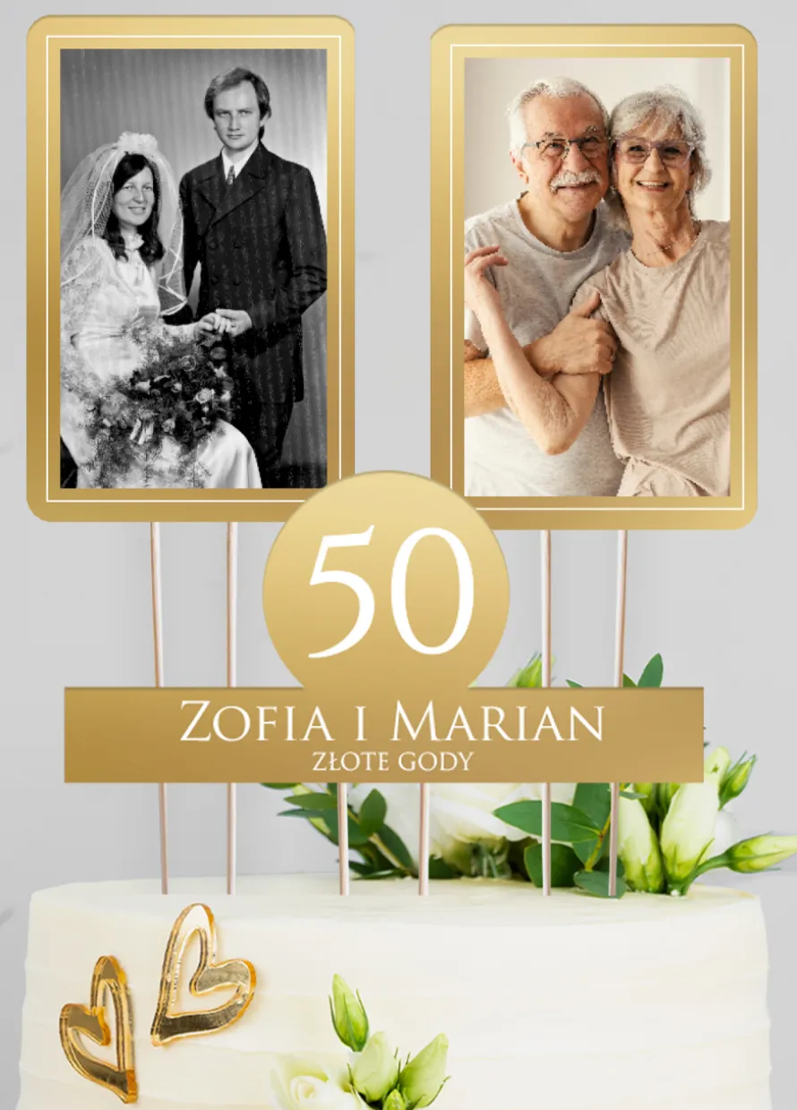 Personalizowany topper 50 ROCZNICA ŚLUBU