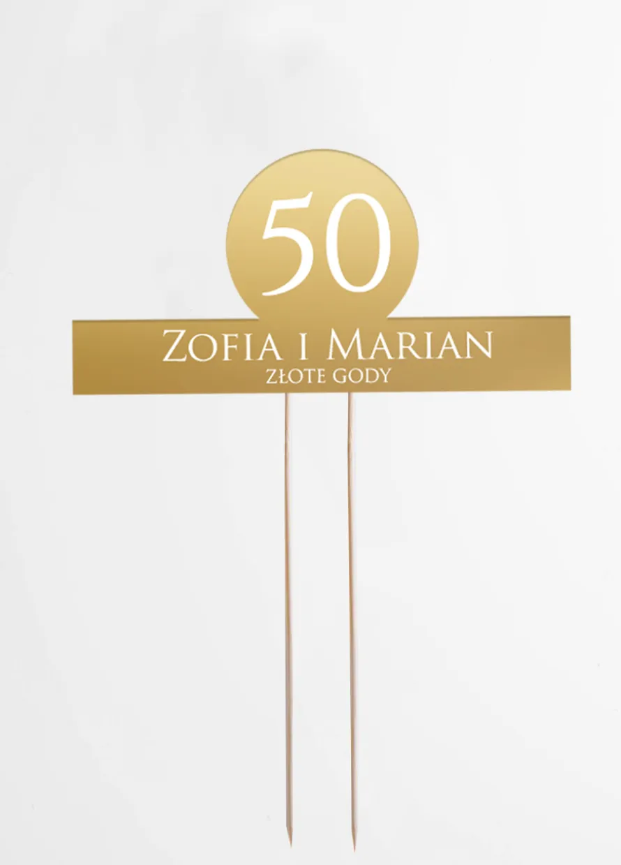 Personalizowany topper 50 ROCZNICA ŚLUBU