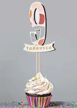 Personalizowany topper urodzinowy CYFRA 9