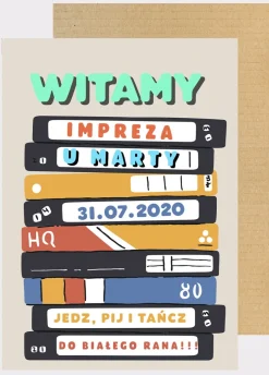 Personalizowna tablica powitalna KASETY VHS dekoracja w stylu lat 80