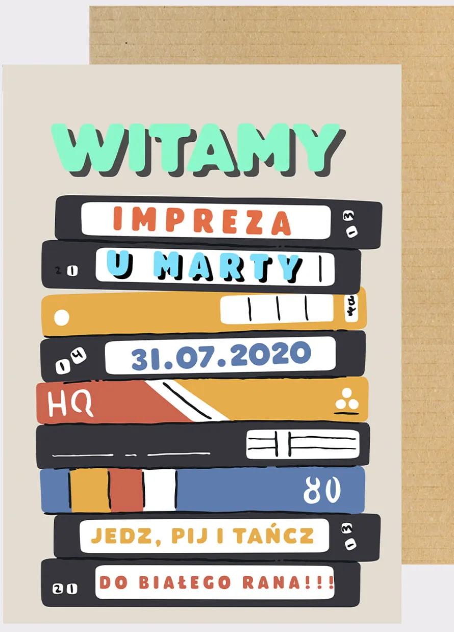Personalizowna tablica powitalna KASETY VHS dekoracja w stylu lat 80