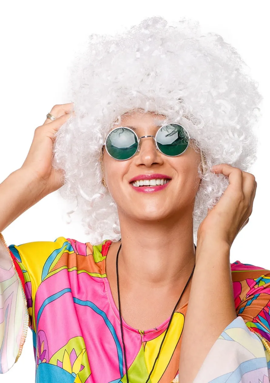 Peruka AFRO biała