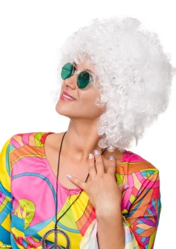Peruka AFRO biała