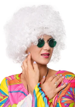 Peruka AFRO biała