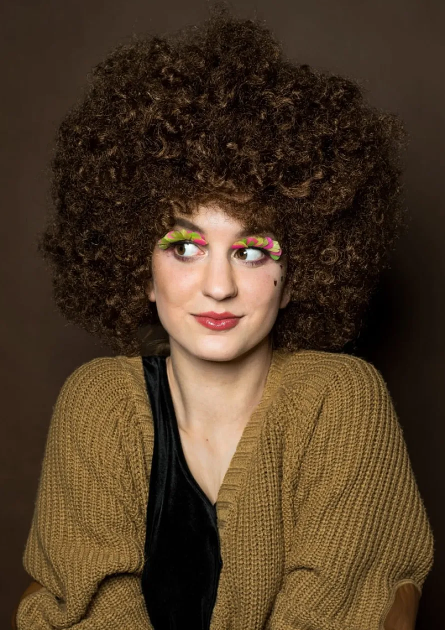Peruka AFRO brązowa