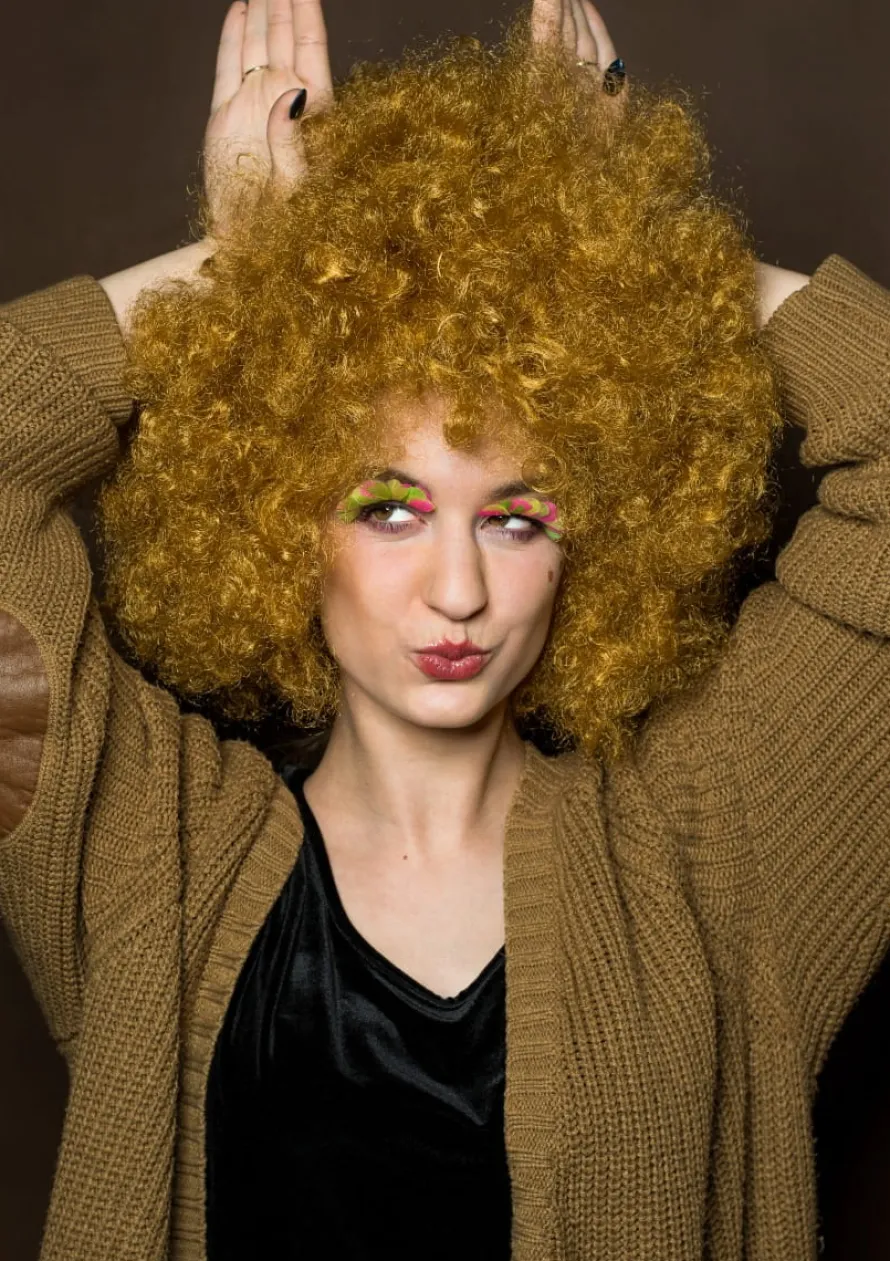 Peruka AFRO jasnobrązowa
