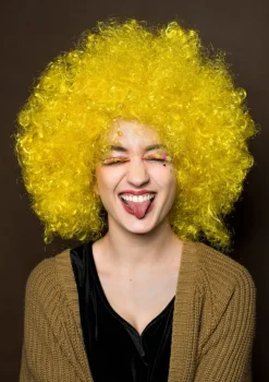 Peruka AFRO żółta