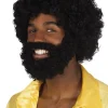 Peruka AFRO z wąsami i brodą RUFUS