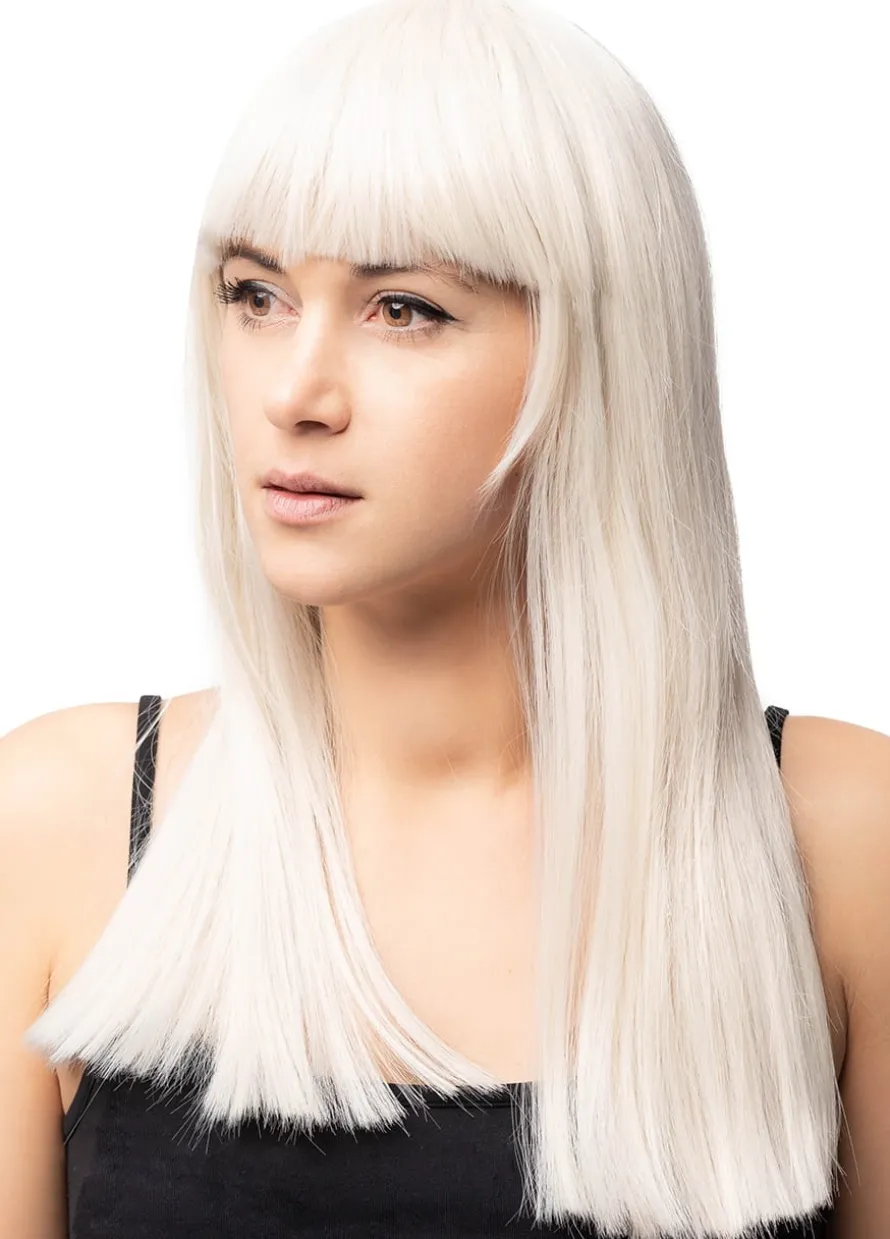 Peruka blond długa z grzywką AGNES