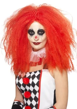 Peruka CLOWN karbowana czerwona