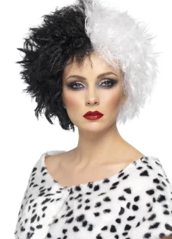Peruka CRUELLA czarno-biała