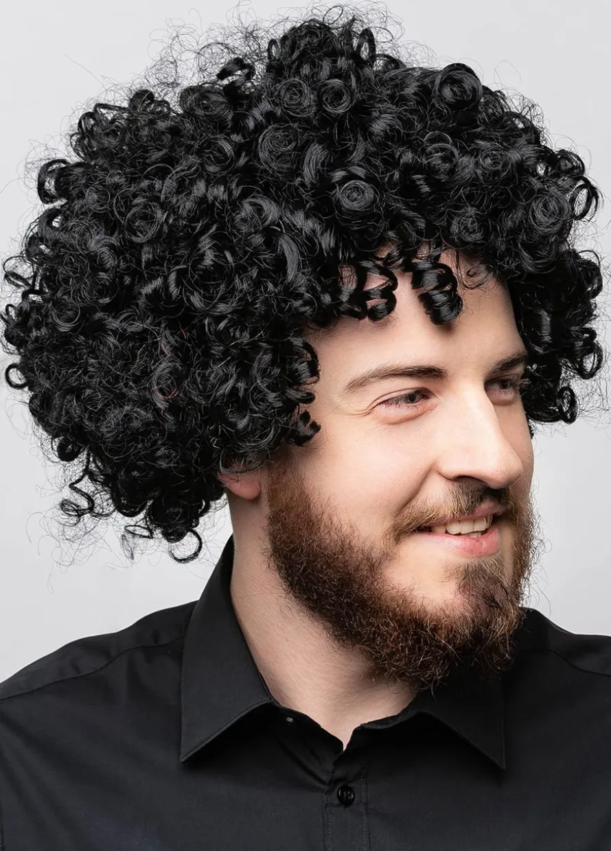 Peruka czarna krótka AFRO loki