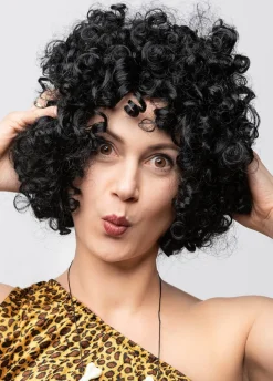Peruka czarna krótka AFRO loki