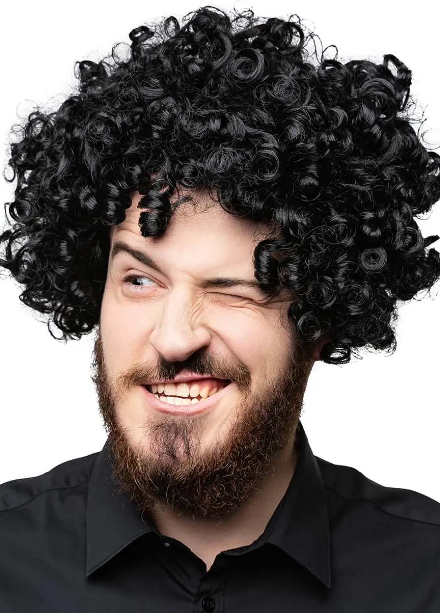 Peruka czarna krótka AFRO loki