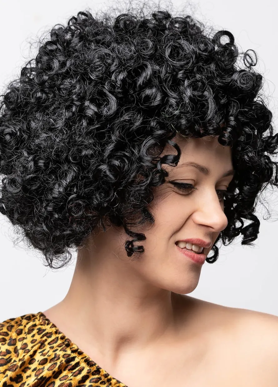 Peruka czarna krótka AFRO loki