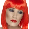 Peruka czerwona GLAM z grzywką