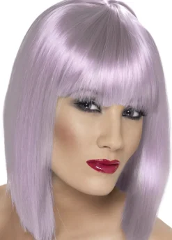 Peruka jasnofioletowa GLAM z grzywką