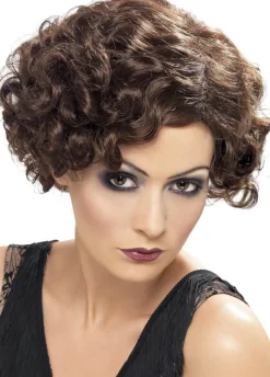 Peruka lata 20. FLAPPER brązowa