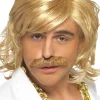 Peruka męska blond GAME SHOW z wąsami