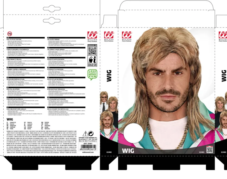 Peruka męska lata 80 MULLET