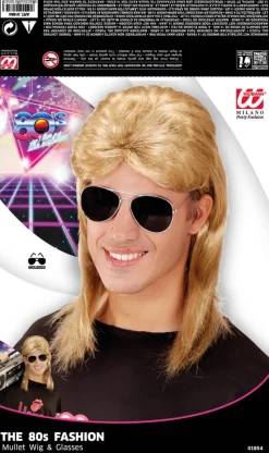 Peruka męska lata 80 MULLET fryzura blond