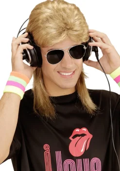 Peruka męska lata 80 MULLET fryzura blond